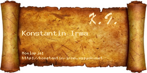 Konstantin Irma névjegykártya